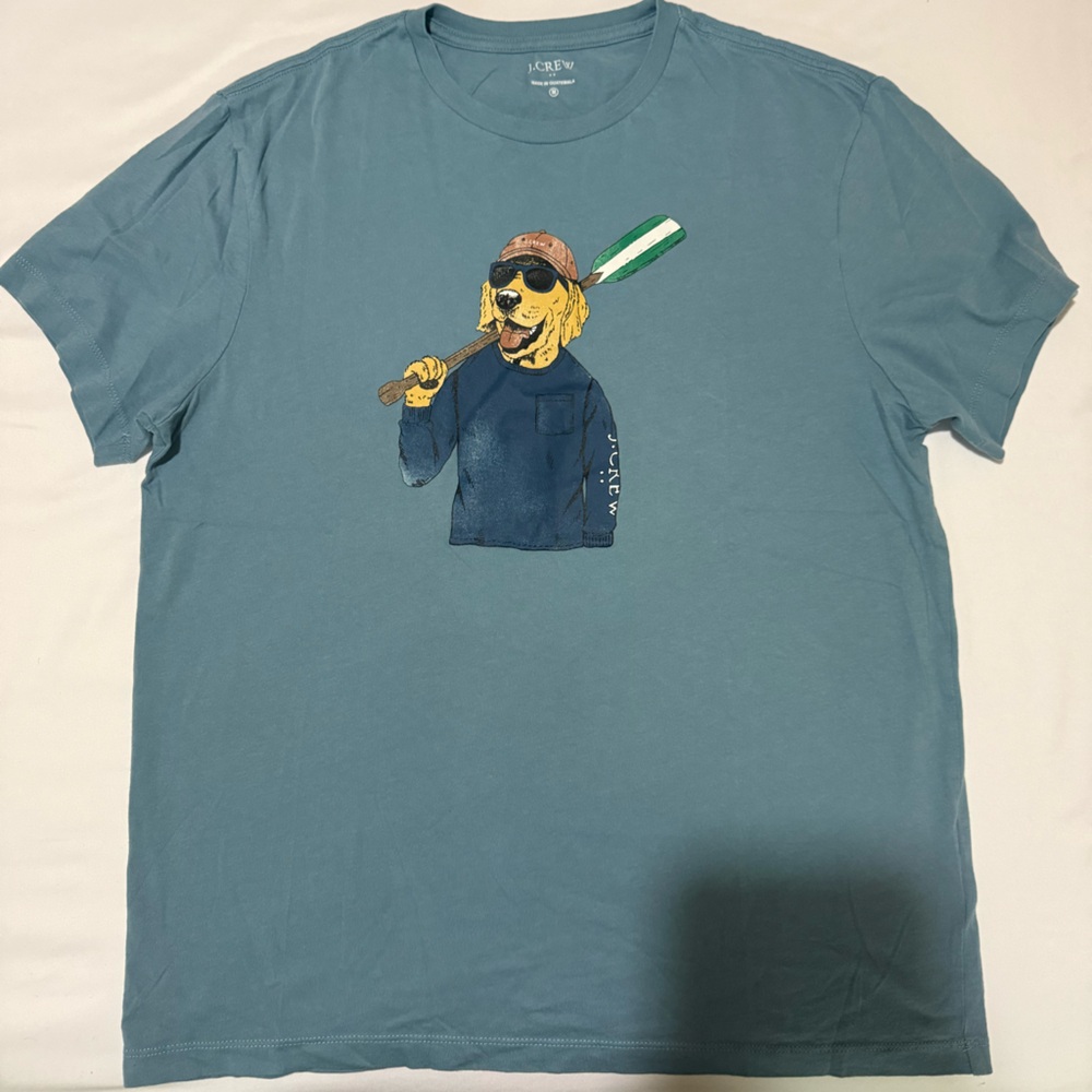 J. Crew Dog Graphic Short Sleeve Tee